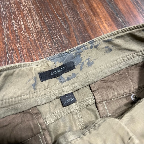 Vintage baggy cargo pants Y2K camo print rhinestones green gray 0 mid rise - Picture 5 of 15